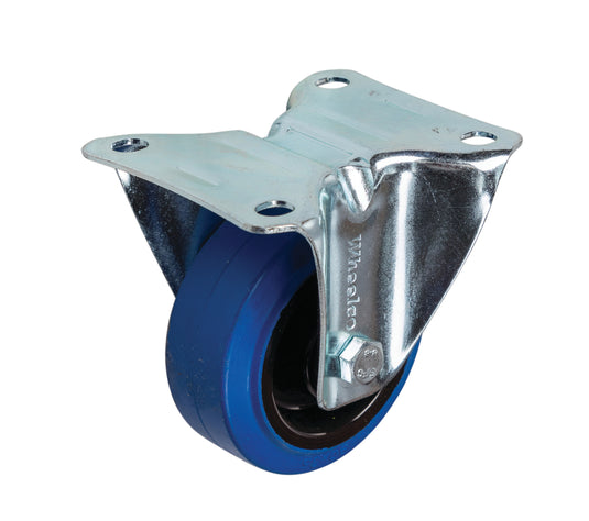 80mm Elastic Rubber Castor - Fixed Plate - 100kg Capacity