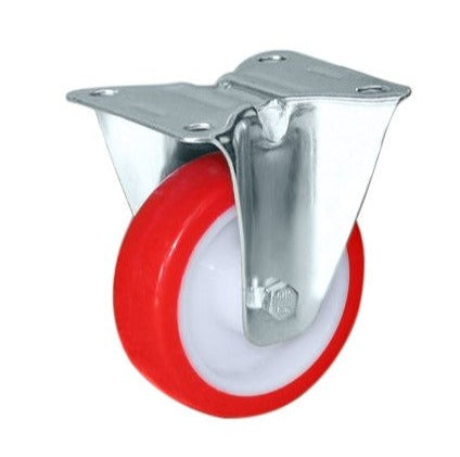 100mm Urethane Castor - Fixed Plate - 120kg Capacity