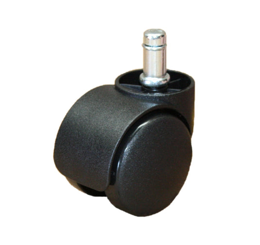 50mm Twin Wheel Nylon Castor - 11mm Stem & Circlip Fitting - Office Chair!