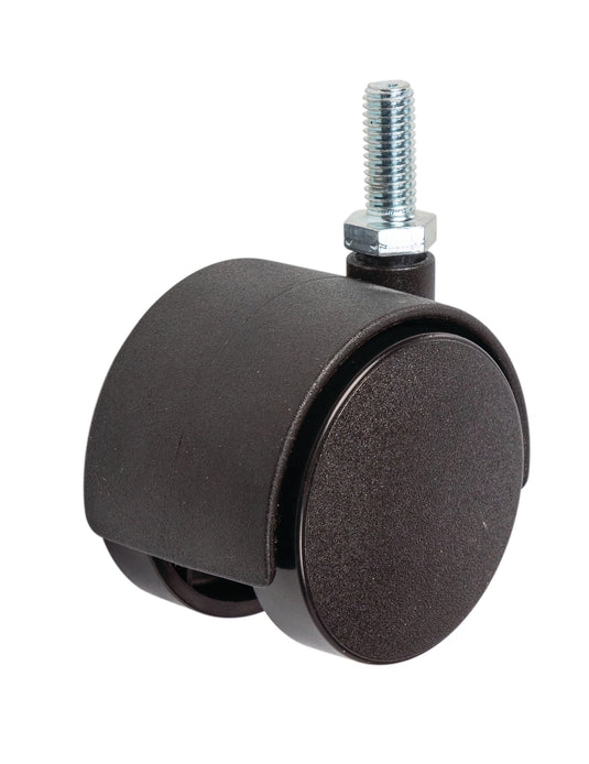 50mm Twin Wheel Nylon Castor - M8 Thread Fitting