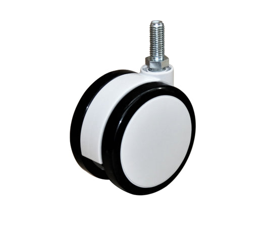 75mm Twin Wheel Urethane Castor - M10 Thread Fitting