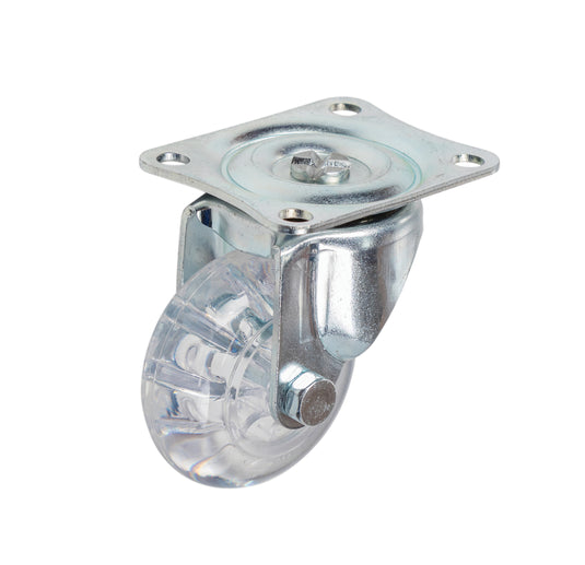 50mm Clear Urethane Castor - Swivel Plate - 40kg Capacity
