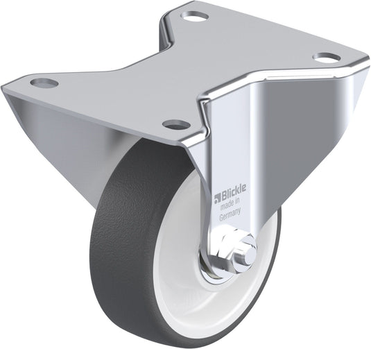 100mm Urethane Castor - Fixed Plate - 300kg Capacity