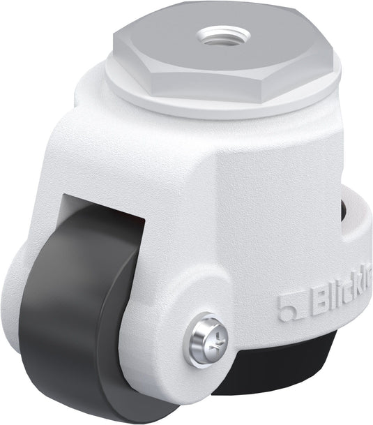 Leveling Castor - 45mm Nylon Wheel M8 Bolt Hole Fitting - LCN Series