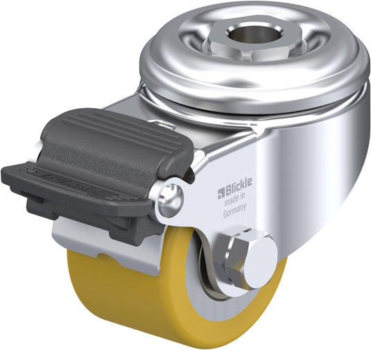 BHU - Bolt Hole & Brake Heavy Duty Low Profile 50mm Urethane Castor