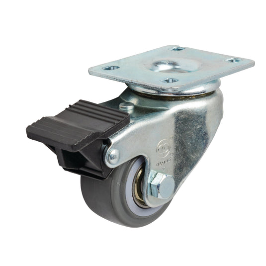 LRU - Swivel Plate & Brake Heavy Duty 50mm Urethane Castor