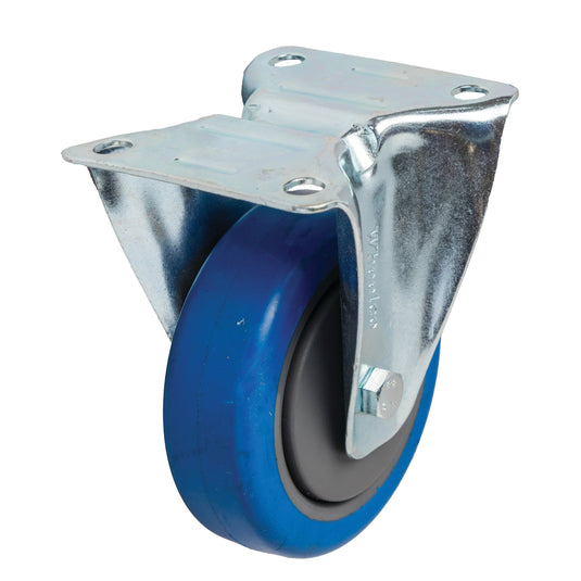 100mm Elastic Rubber Castor - Fixed Plate - 120kg Capacity