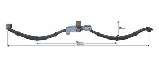 3000kg Tandem Spring Set Eye-to-Slipper