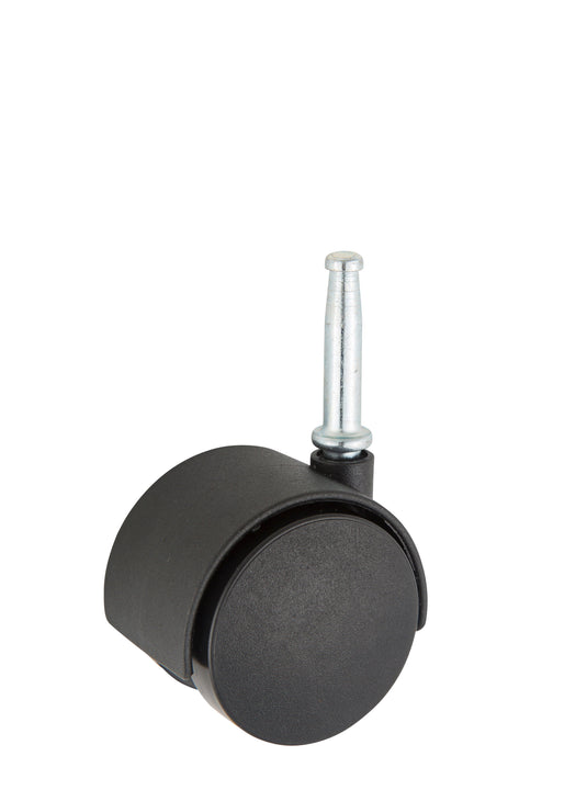 40mm Twin Wheel Nylon Castor - Stem Fitting