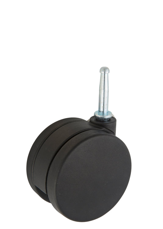 75mm Twin Wheel Nylon Castor - Stem Fitting