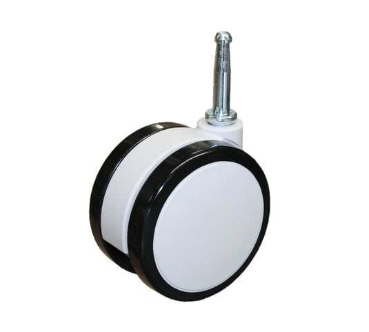 75mm Twin Wheel Urethane Castor - Stem Fitting