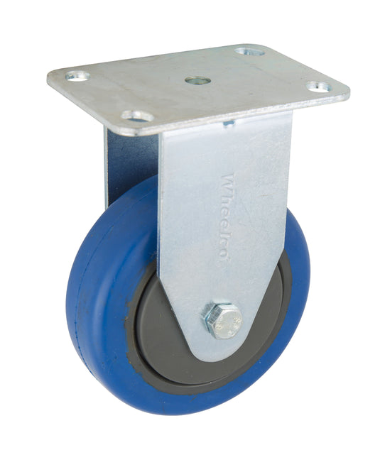 100mm Elastic Rubber Castor - Fixed Plate - 100kg Capacity