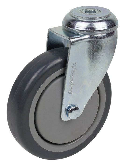 125mm Urethane Castor - Swivel Bolt Hole - 100kg Capacity