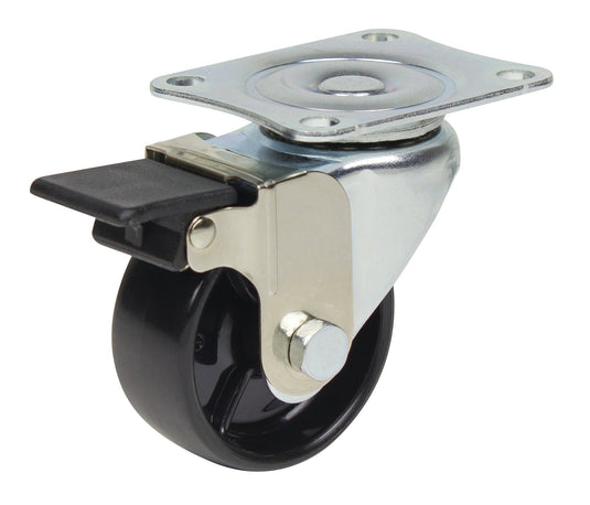 50mm Nylon Castor - Swivel Plate & Brake - 40kg Capacity