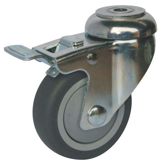 Grey Rubber Wheel and Castor