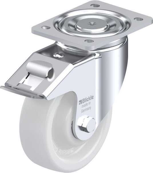 BXN - Swivel Plate & Brake 150mm Nylon Castor
