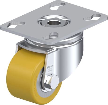 BHU - Swivel Plate Heavy Duty Low Profile 35mm Urethane Castor