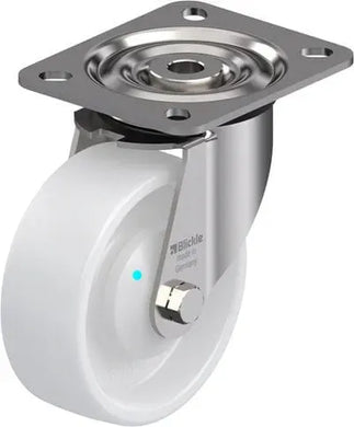 100mm Nylon Castor - Swivel Plate - 250kg - Stainless Steel