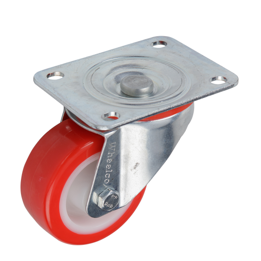 80mm Urethane Castor - Swivel Plate - 100kg Capacity