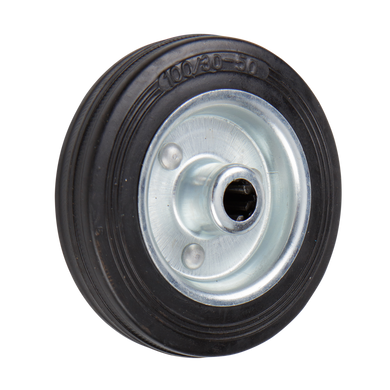 100mm Rubber Wheel - Roller Bearing - 50kg Capacity