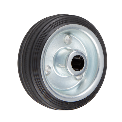 80mm Rubber Wheel - Roller Bearing - 50kg Capacity