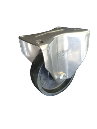 100mm Super-Tuff Monolithic Castor - Fixed Plate - 180kg - Stainless Steel - High/Low Temperature