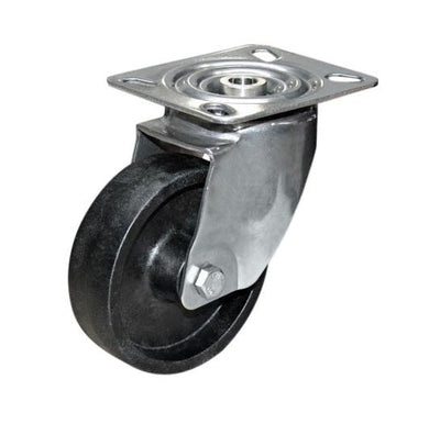 100mm Super-Tuff Monolithic Castor - Swivel Plate - 180kg - Stainless Steel - High/Low Temperature