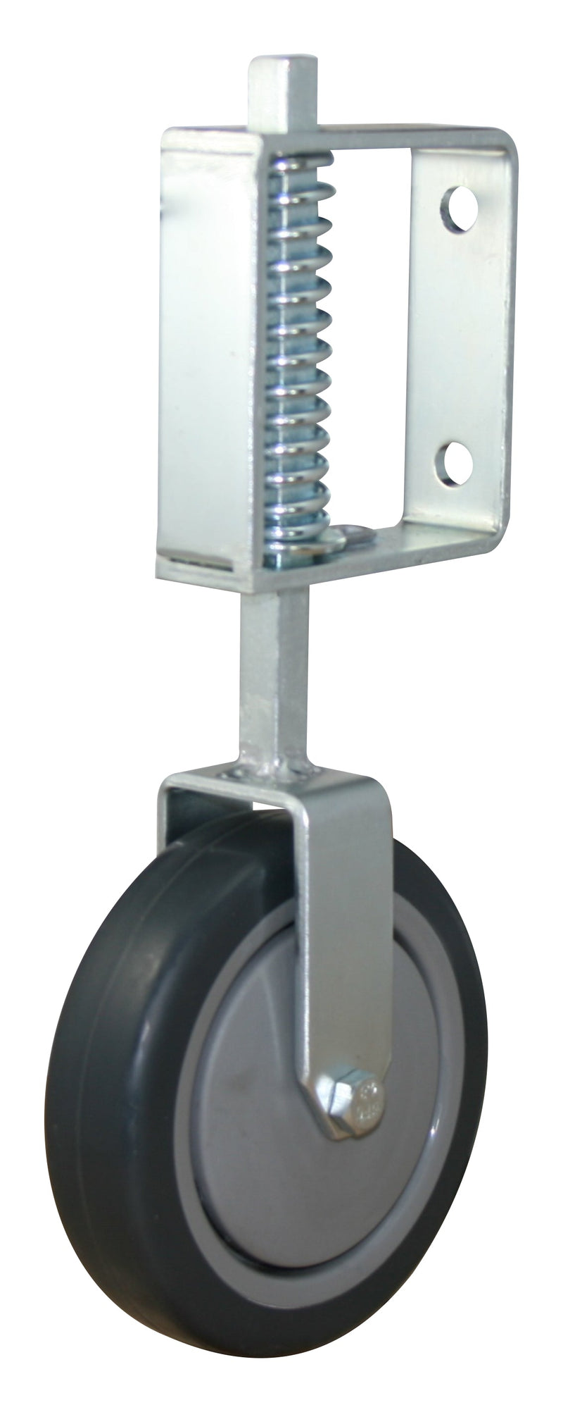 Fixed Gate Castor - 100mm Rubber Wheel - Spring Loaded – Wheelco