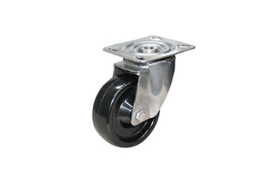 100mm Monolithic Castor - Swivel Plate - 120kg - Stainless Steel - High/Low Temperature