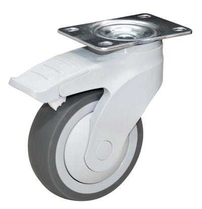 MSR - Swivel Plate & Brake 100mm Reinforced Nylon Castor