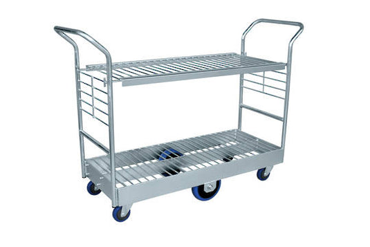 Platform Trolleys with 2 Tier Trays 1200x500mm - PTRD1200-2T