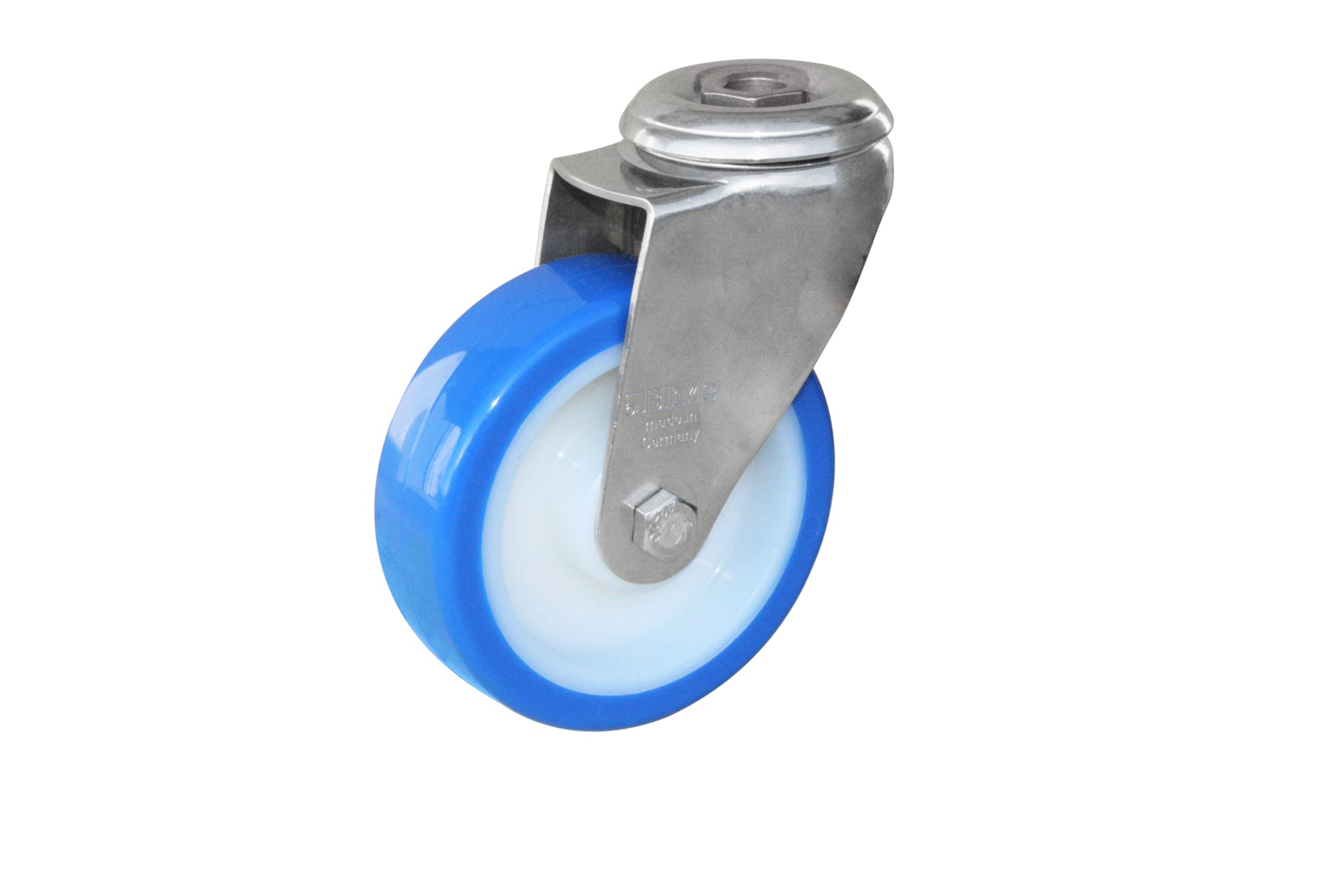 80mm Urethane Castor Swivel Bolt Hole 100kg Stainless Steel Wheelco