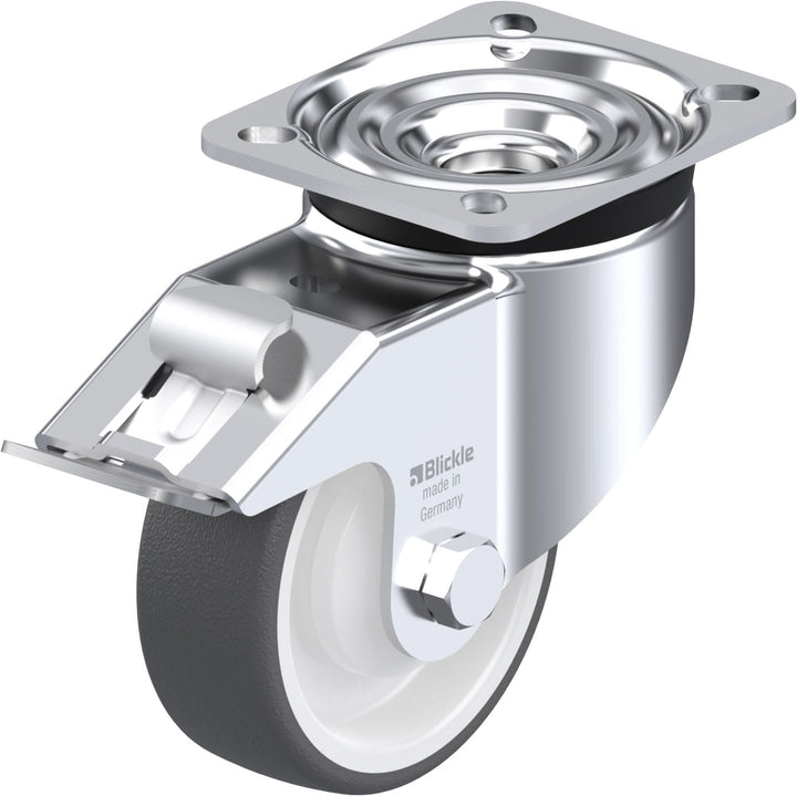 LKU - Swivel & Brake 100mm Grey Urethane Castor – Wheelco